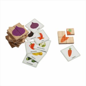 Wooden Vegetables Puzzles 32 PCS with Cards